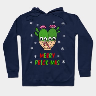 Merry Prick Mas - Cacti Couple In Christmas Candy Cane Bowl Hoodie